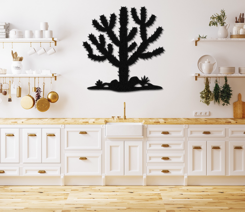 Cholla Cactus Metal Wall Art