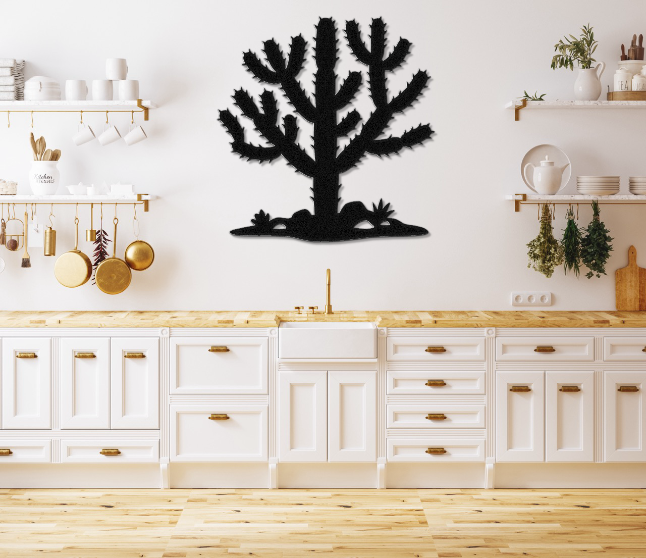 Cholla Cactus Metal Wall Art
