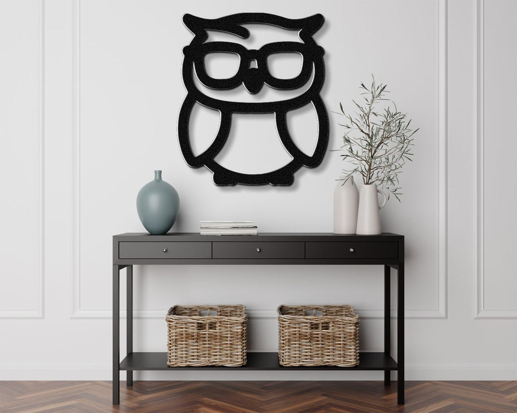 Nerdy Owl Metal Wall Art