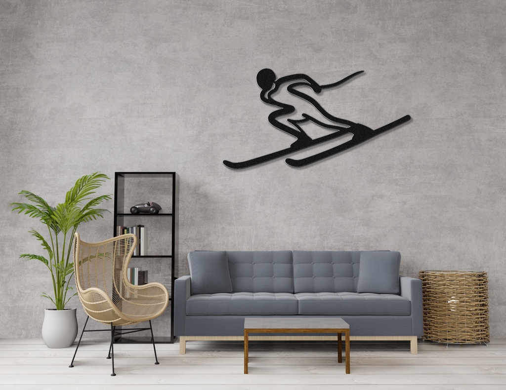 Skiing Metal Wall Art