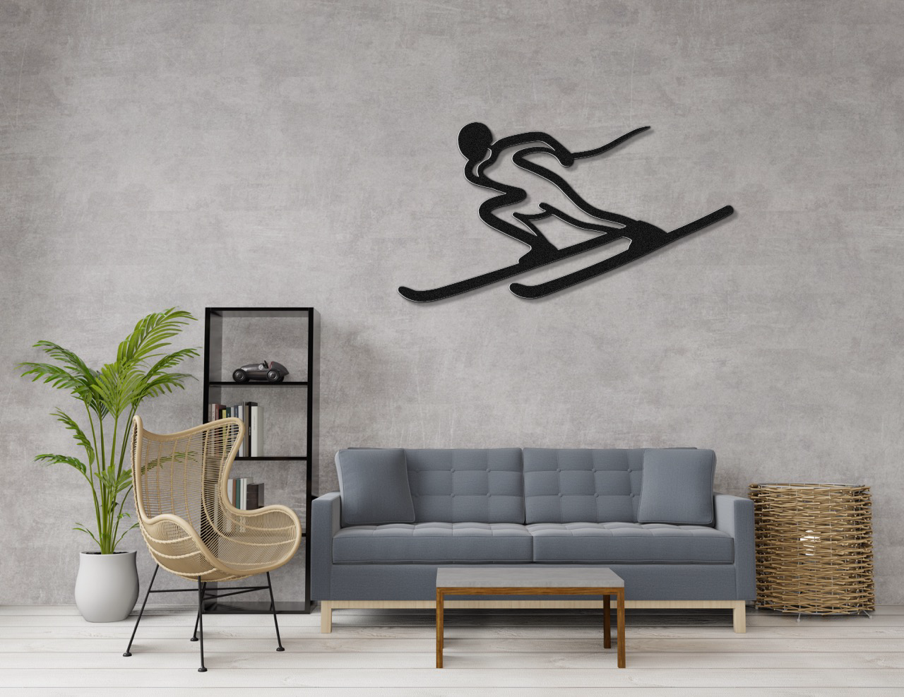 Skiing Metal Wall Art