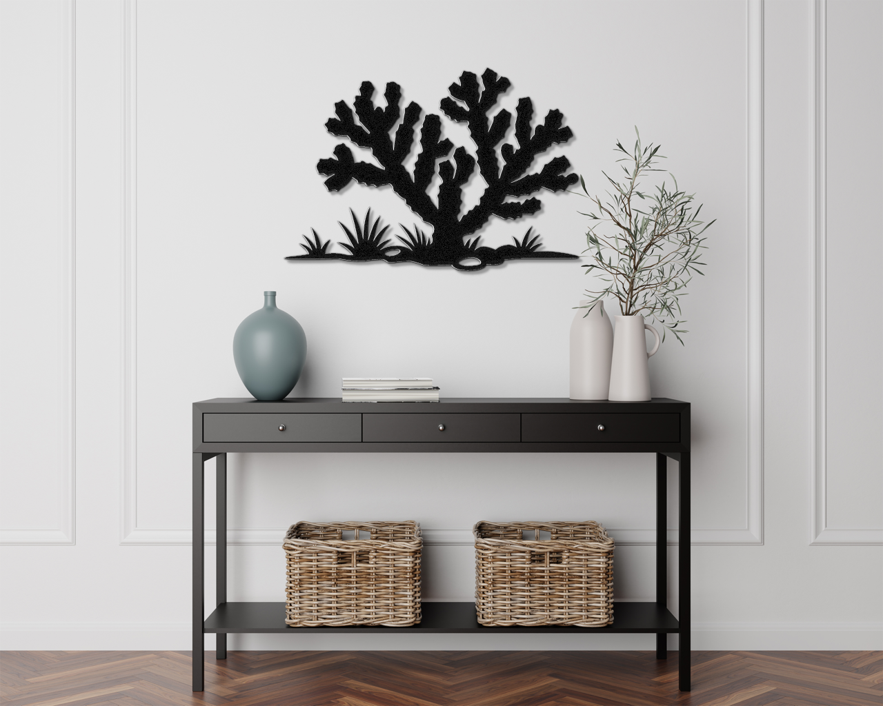 Cholla Cactus Metal Wall Art