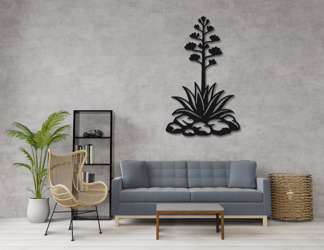 Blooming Agave Metal Wall Art