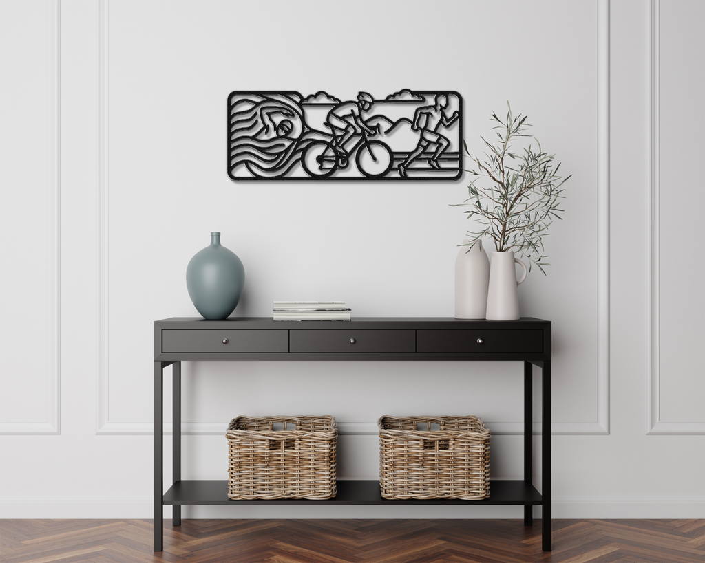 Triathlon Metal Wall Art