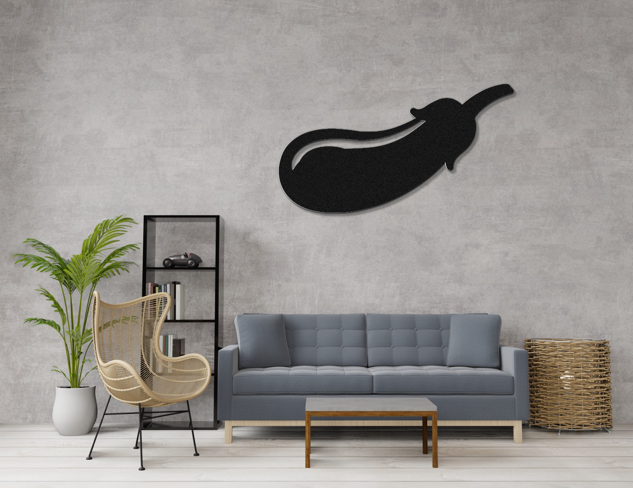 Eggplant Metal Wall Art