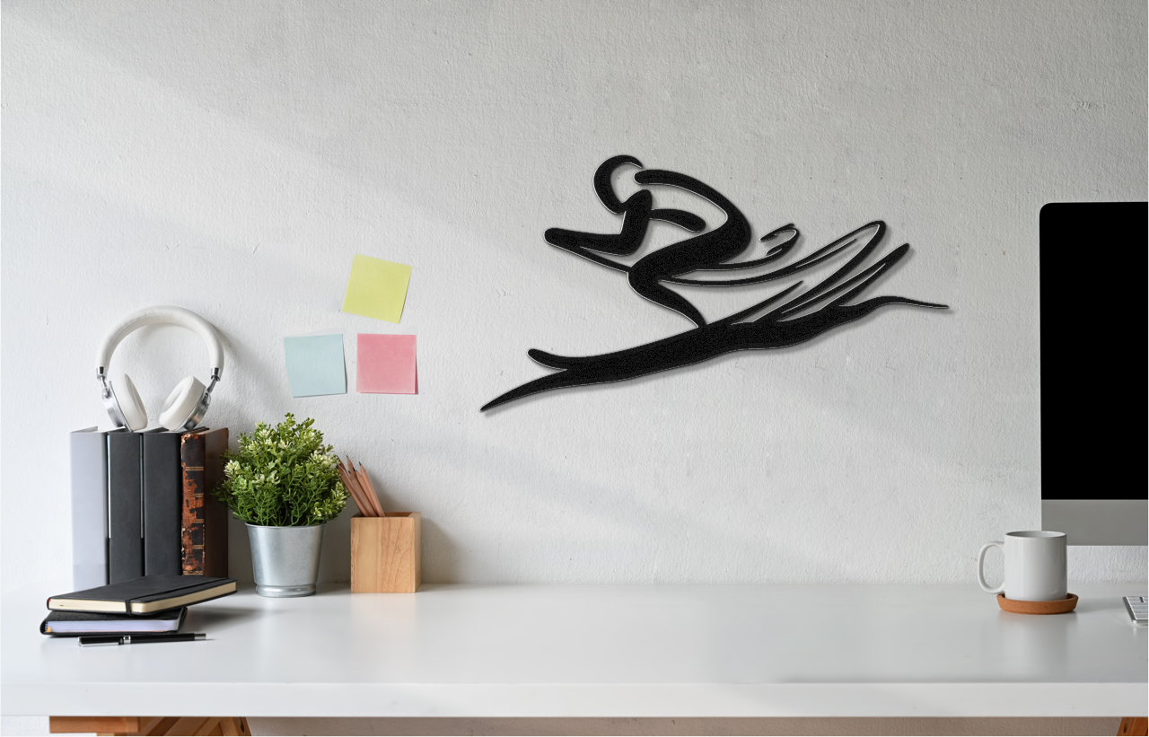 Skiing Metal Wall Art