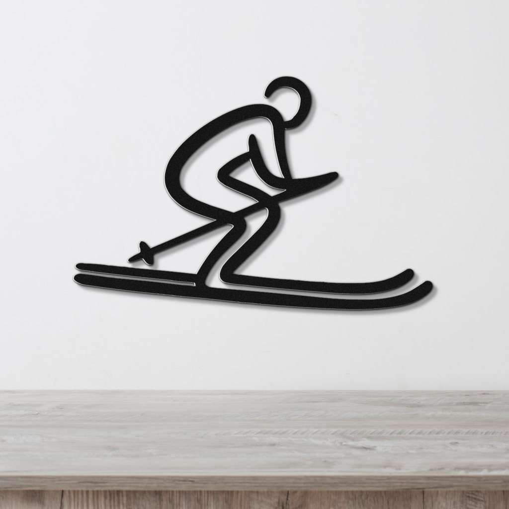 Skiing Metal Wall Art