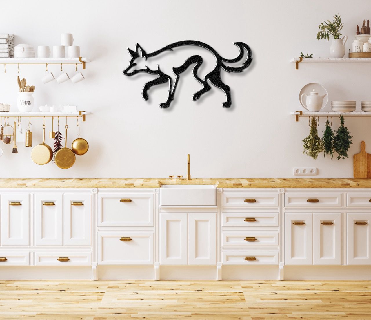 Sneaky Coyote Metal Wall Art