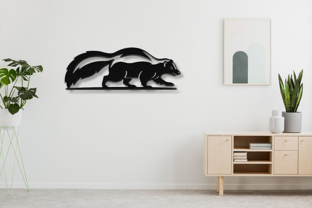 Sneaky Skunk Metal Wall Art