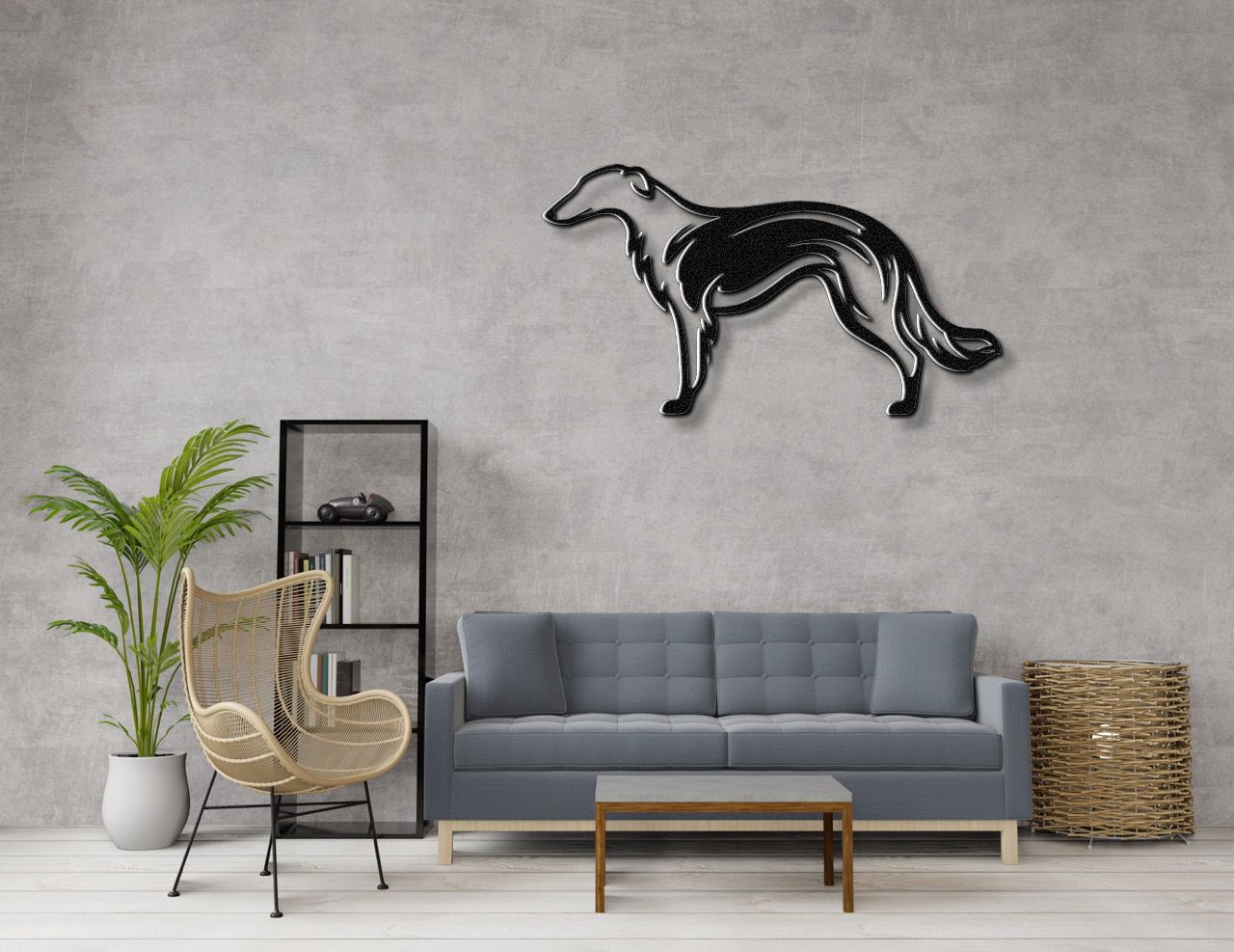 Borzoi Dog Metal Wall Art