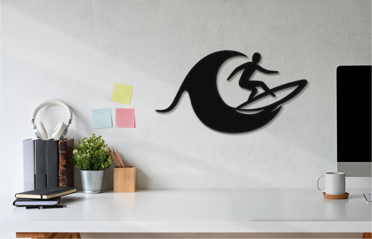Surfer Metal Wall Art