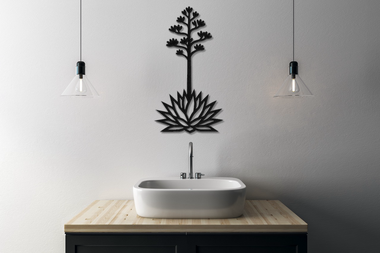 Blooming Agave Metal Wall Art