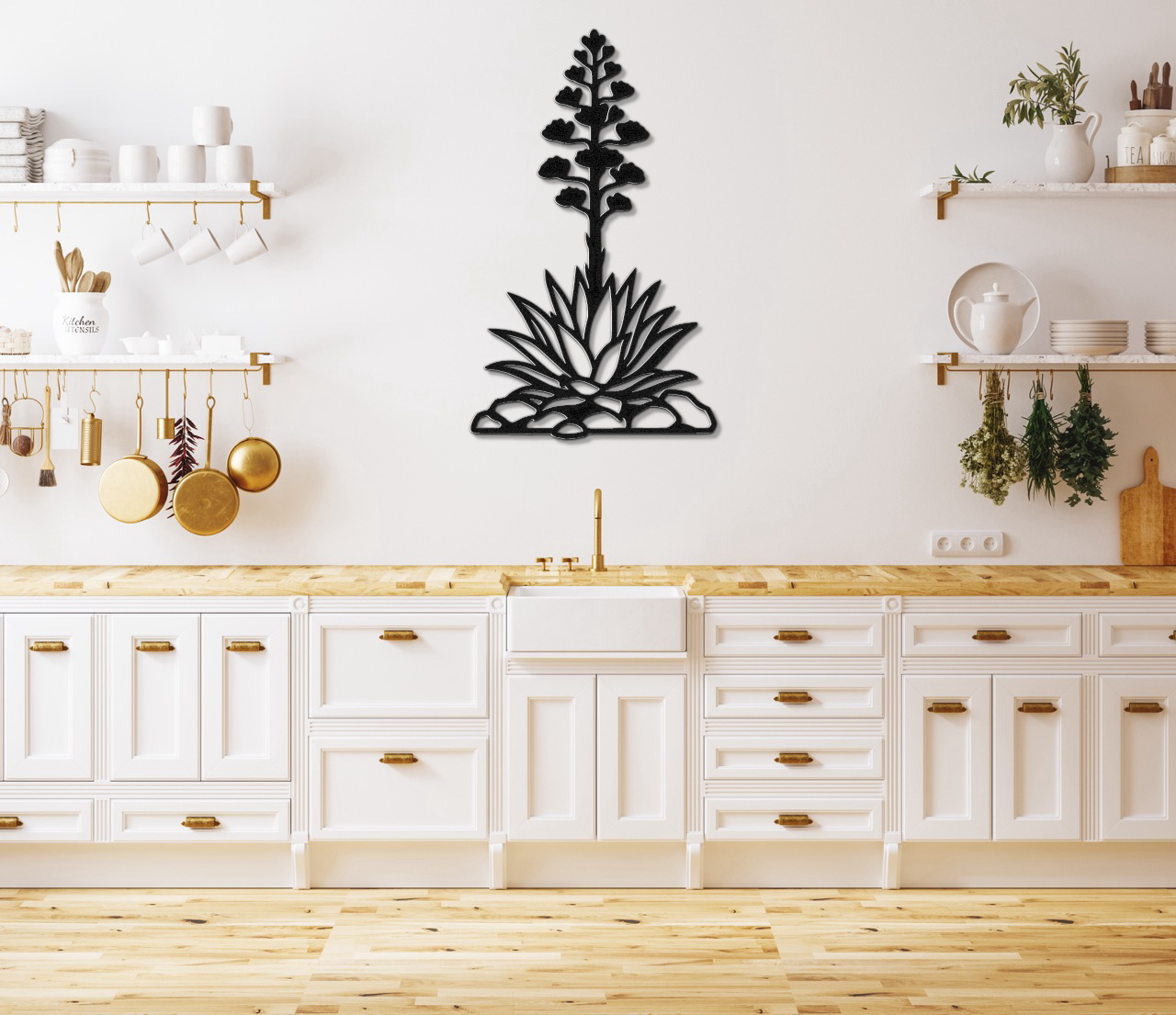 Blooming Agave Metal Wall Art