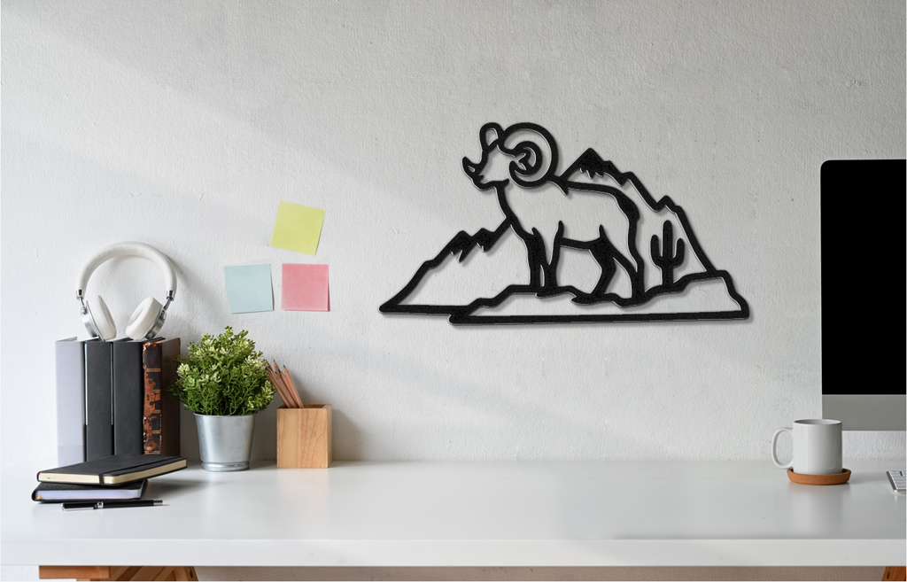 Desert Bighorn Sheep Metal Wall Art
