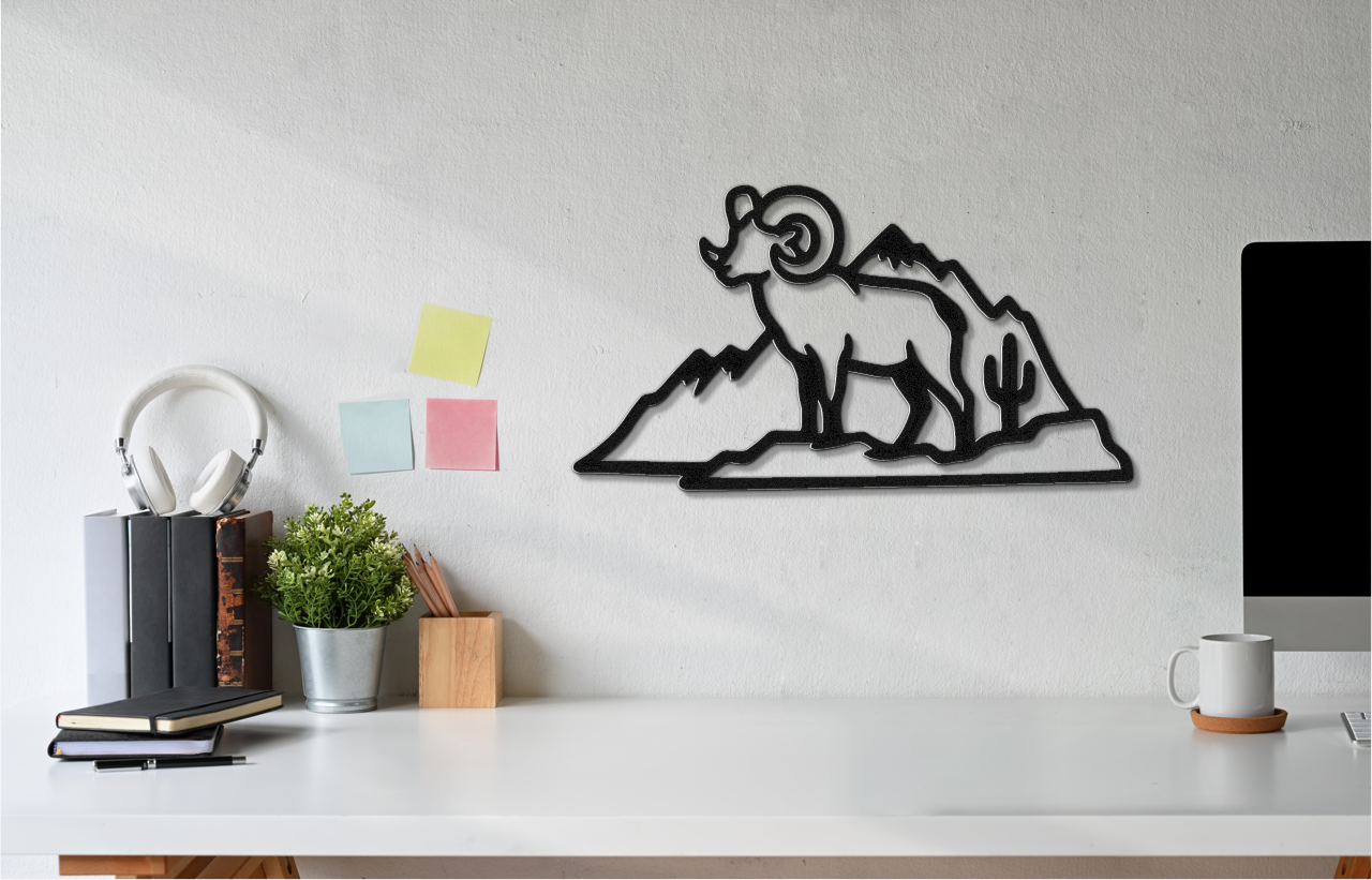 Desert Bighorn Sheep Metal Wall Art