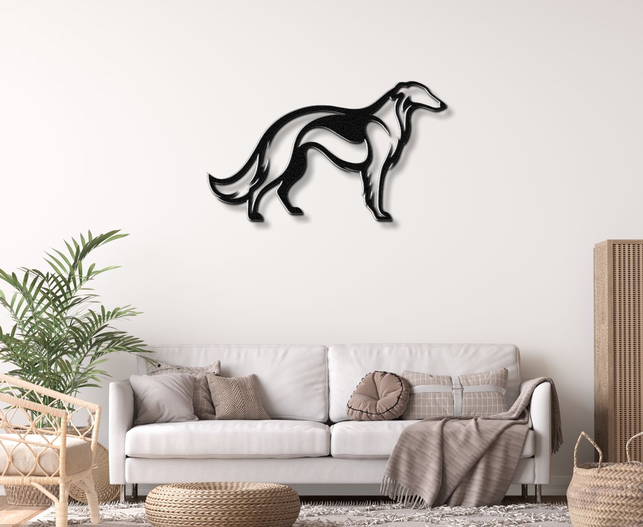 Borzoi Dog Metal Wall Art