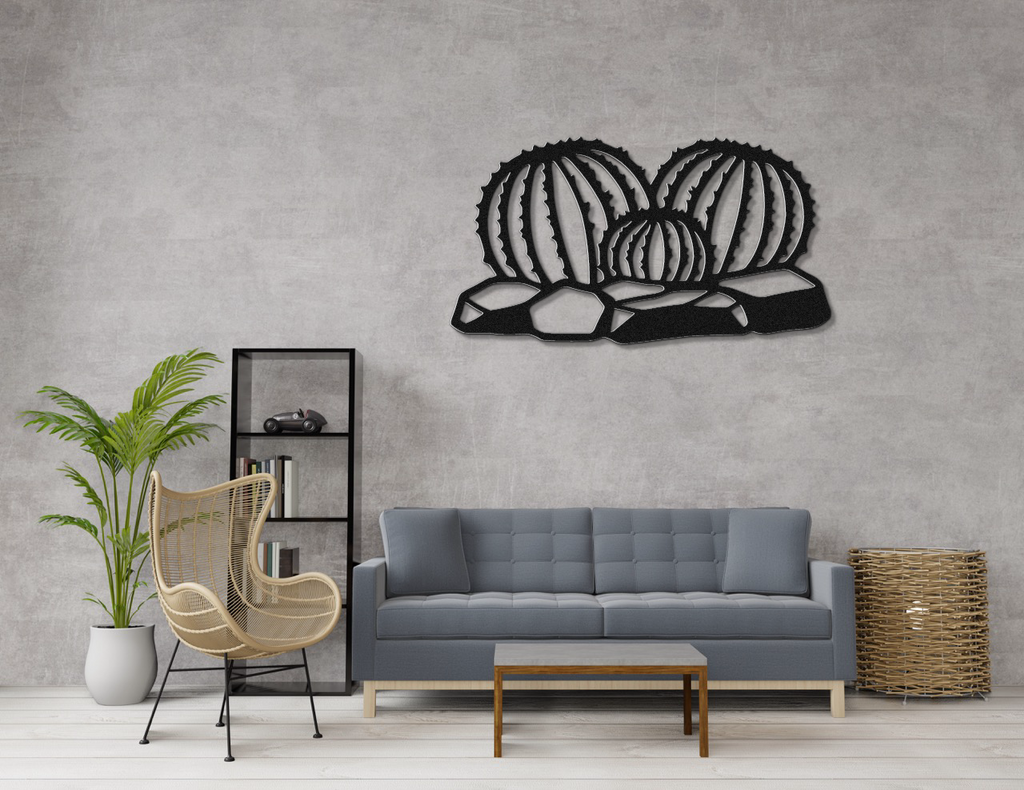 Barrel Cactus Metal Wall Art