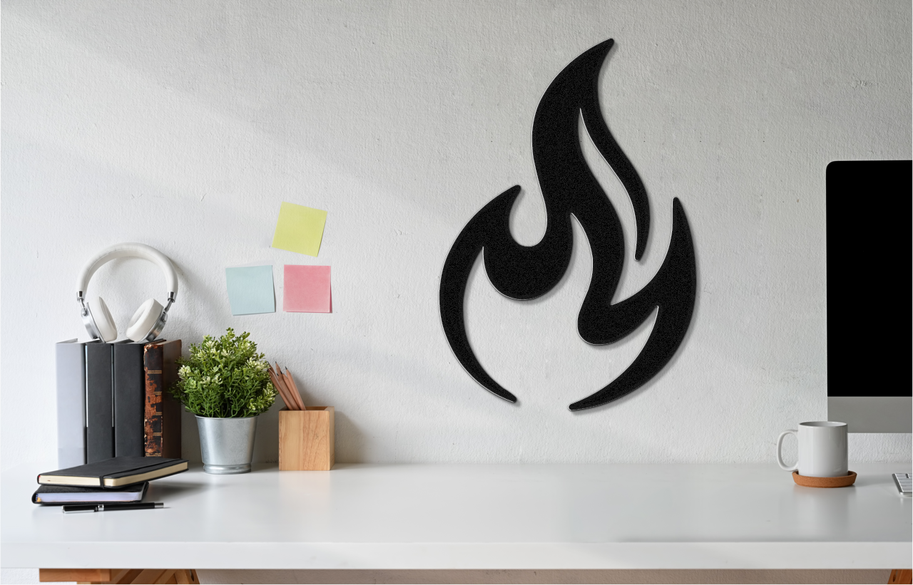 Abstract Fire Metal Wall Art