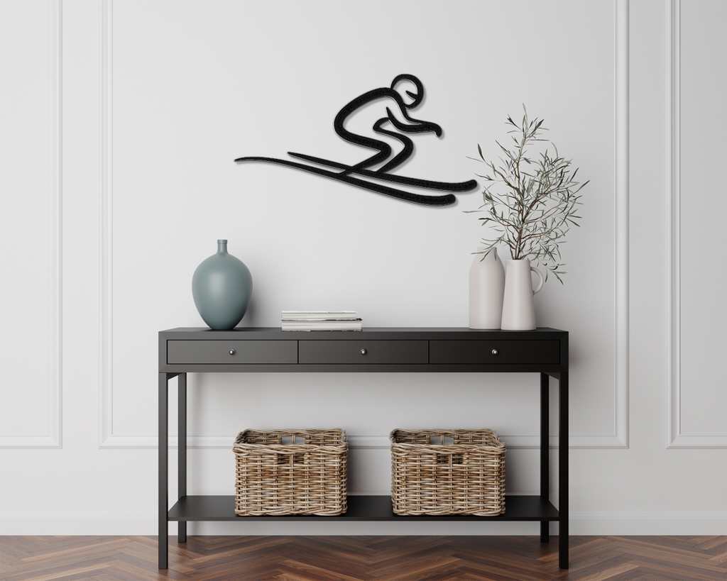Skiing Metal Wall Art