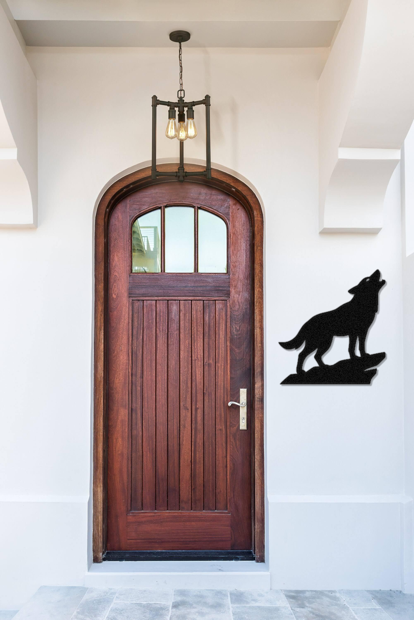 Howling Coyote Metal Wall Art