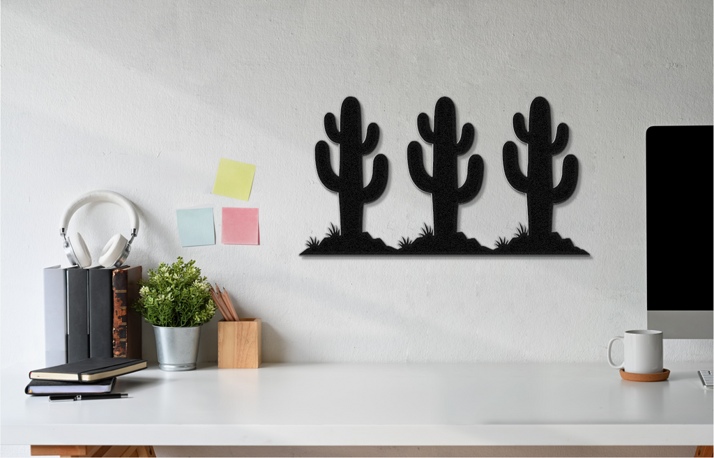 Saguaro Cactus Trio Metal Wall Art