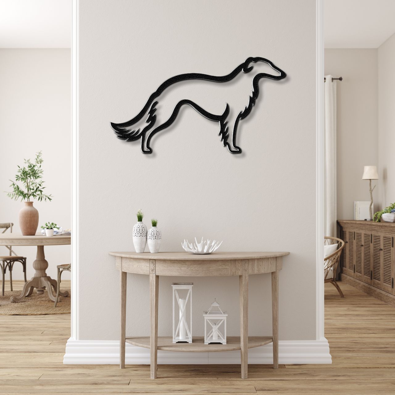 Borzoi Dog Metal Wall Art