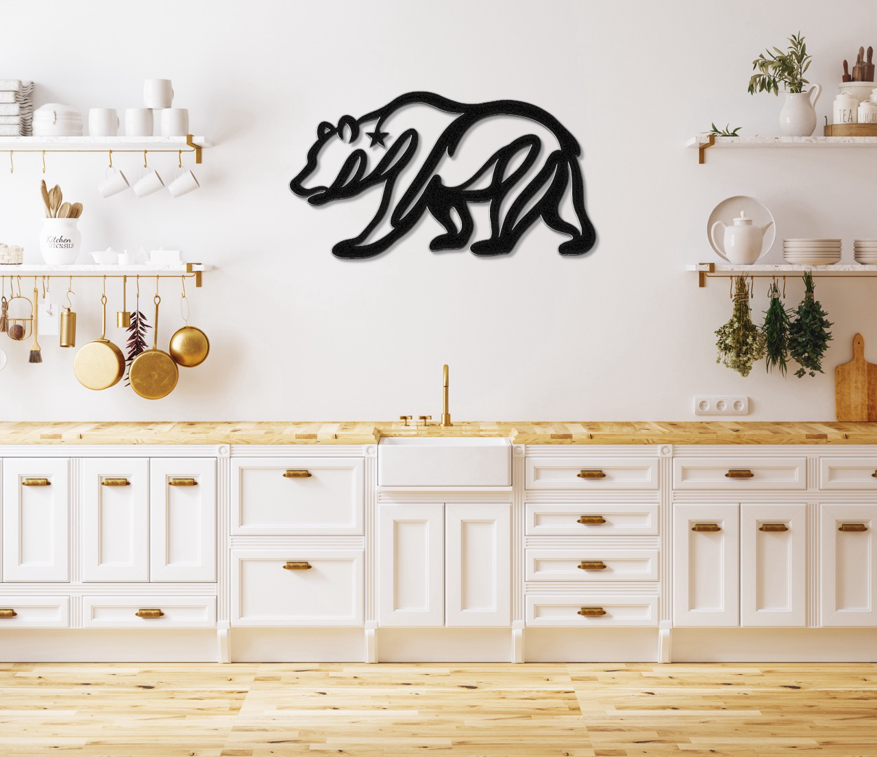 California Bear Metal Wall Art