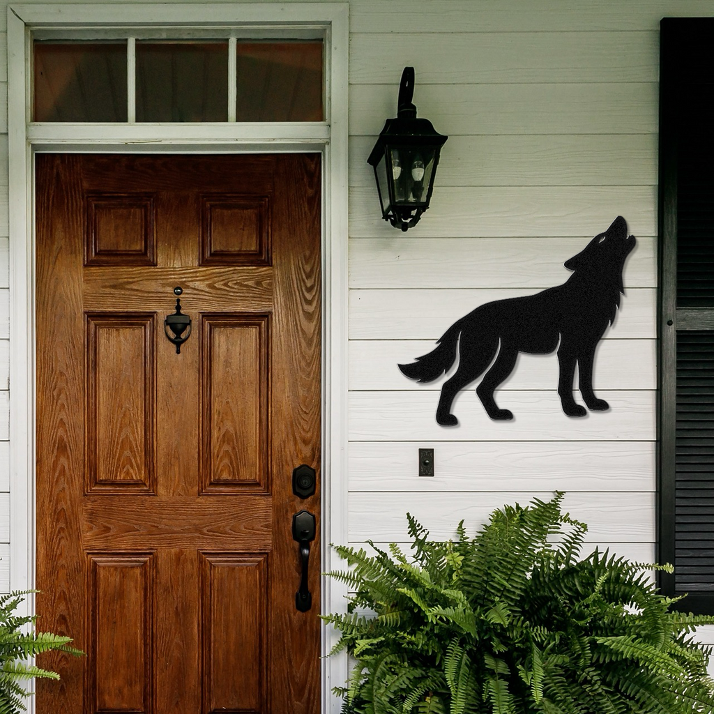 Howling Coyote Metal Wall Art