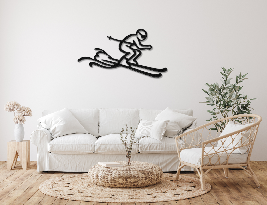 Skiing Metal Wall Art