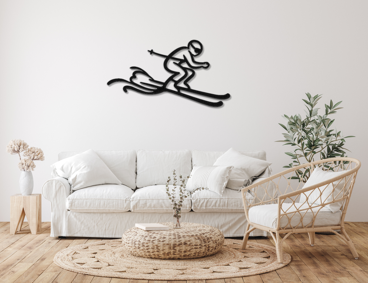 Skiing Metal Wall Art