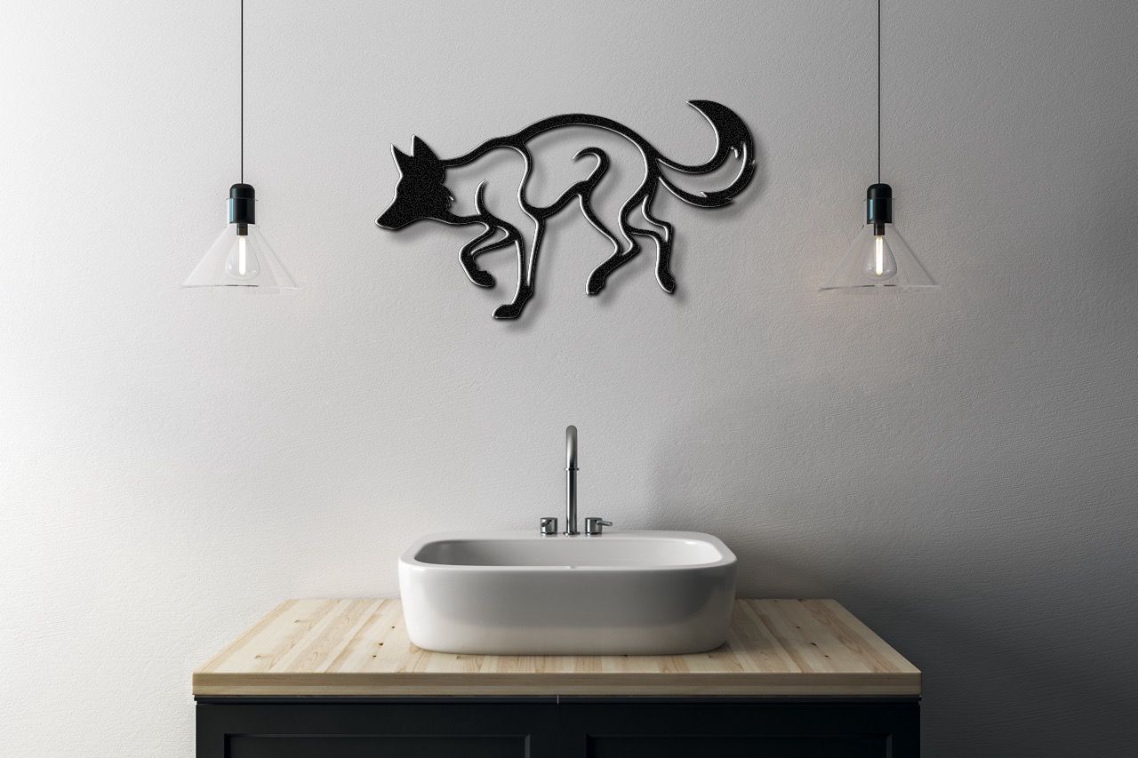 Sneaky Coyote Metal Wall Art