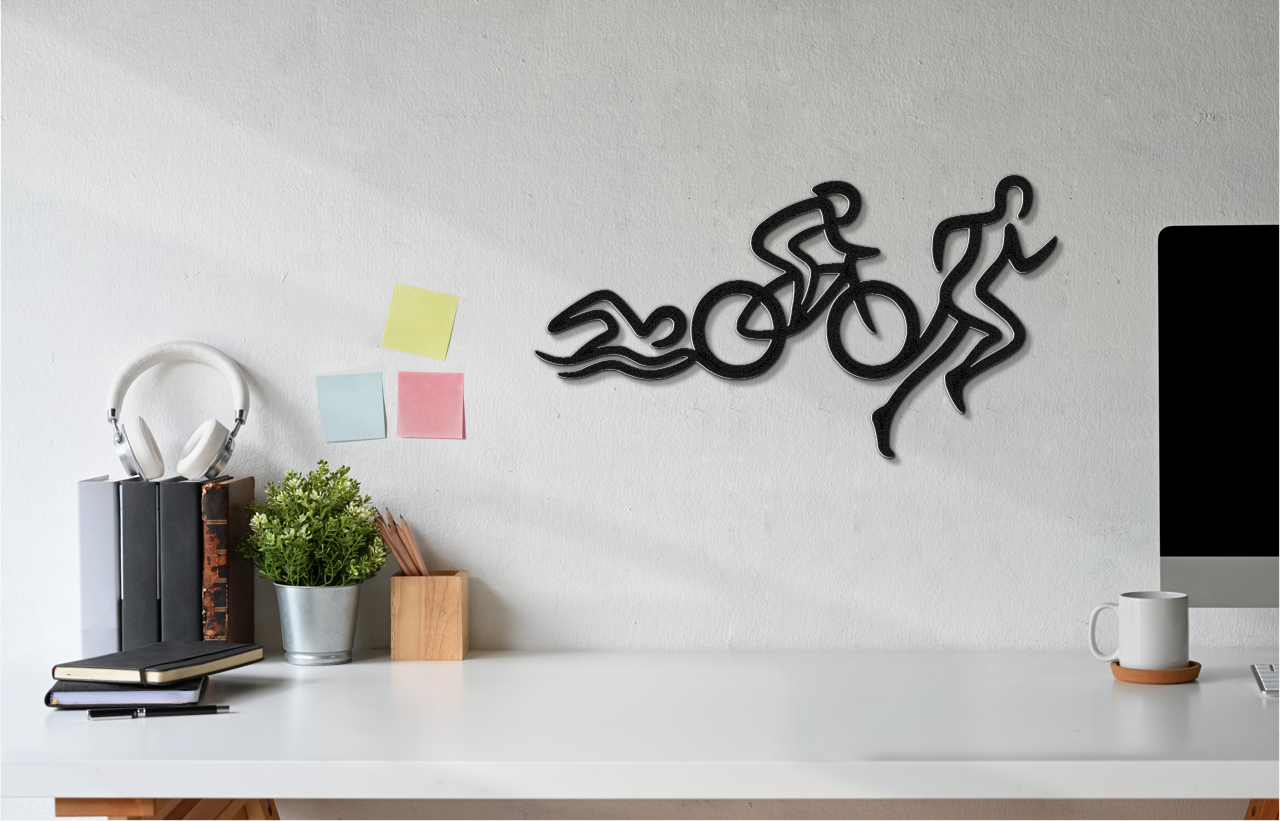 Triathlon Metal Wall Art
