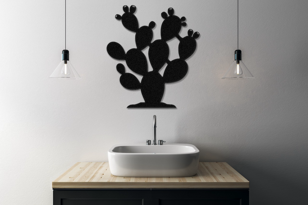 Prickly Pear Cactus Metal Wall Art