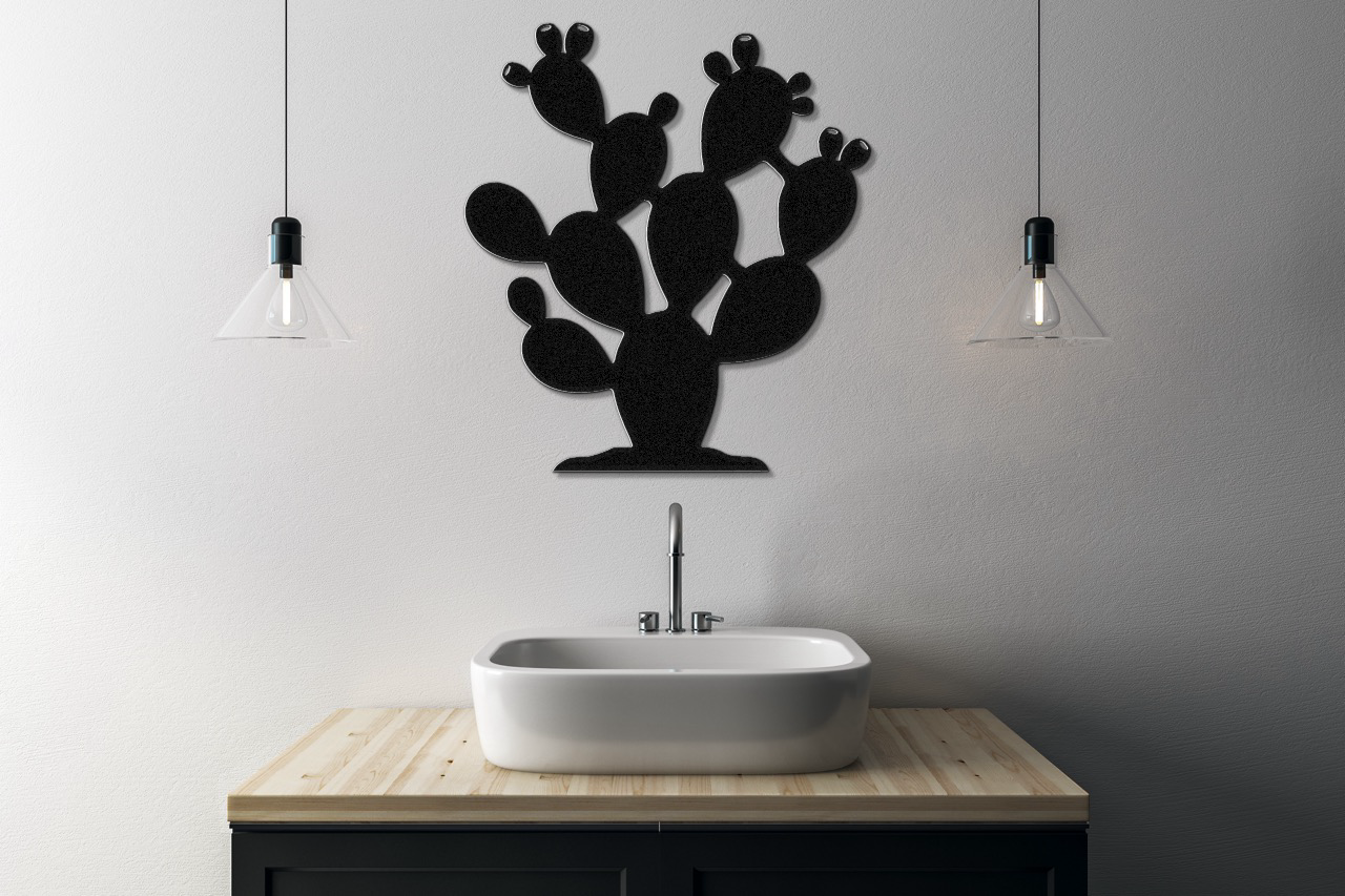 Prickly Pear Cactus Metal Wall Art