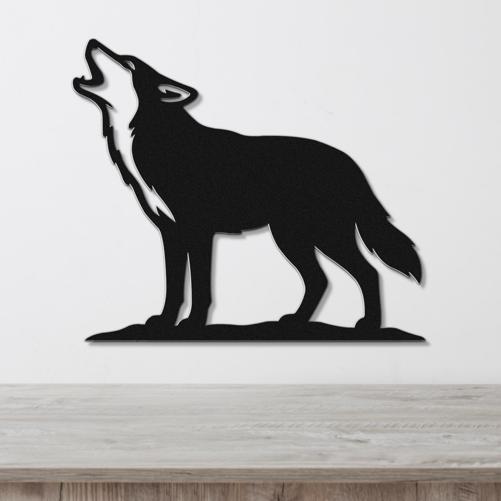 Howling Coyote Metal Wall Art