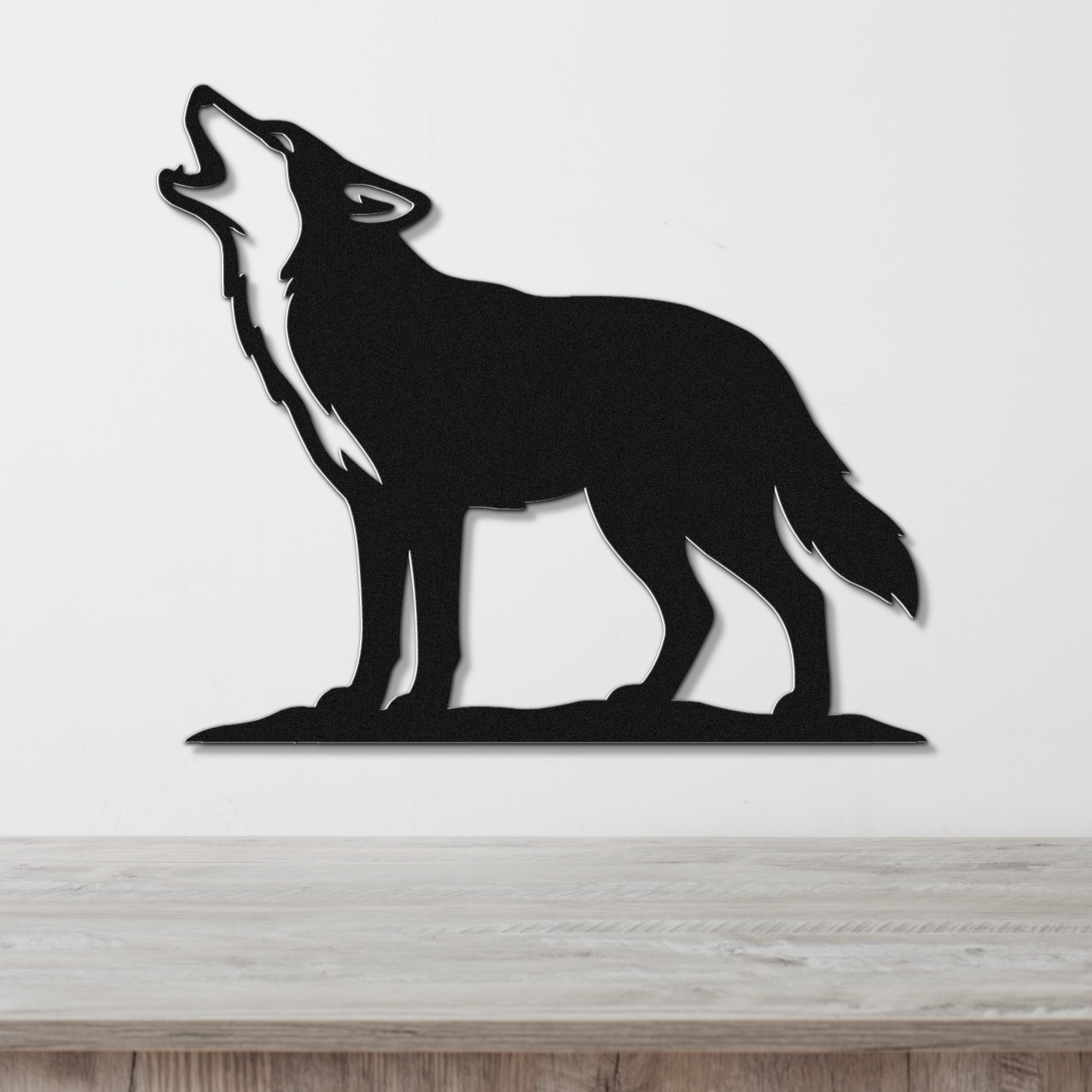 Howling Coyote Metal Wall Art