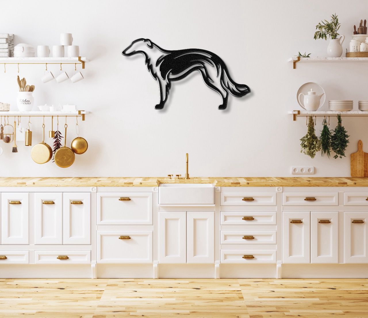 Borzoi Dog Metal Wall Art