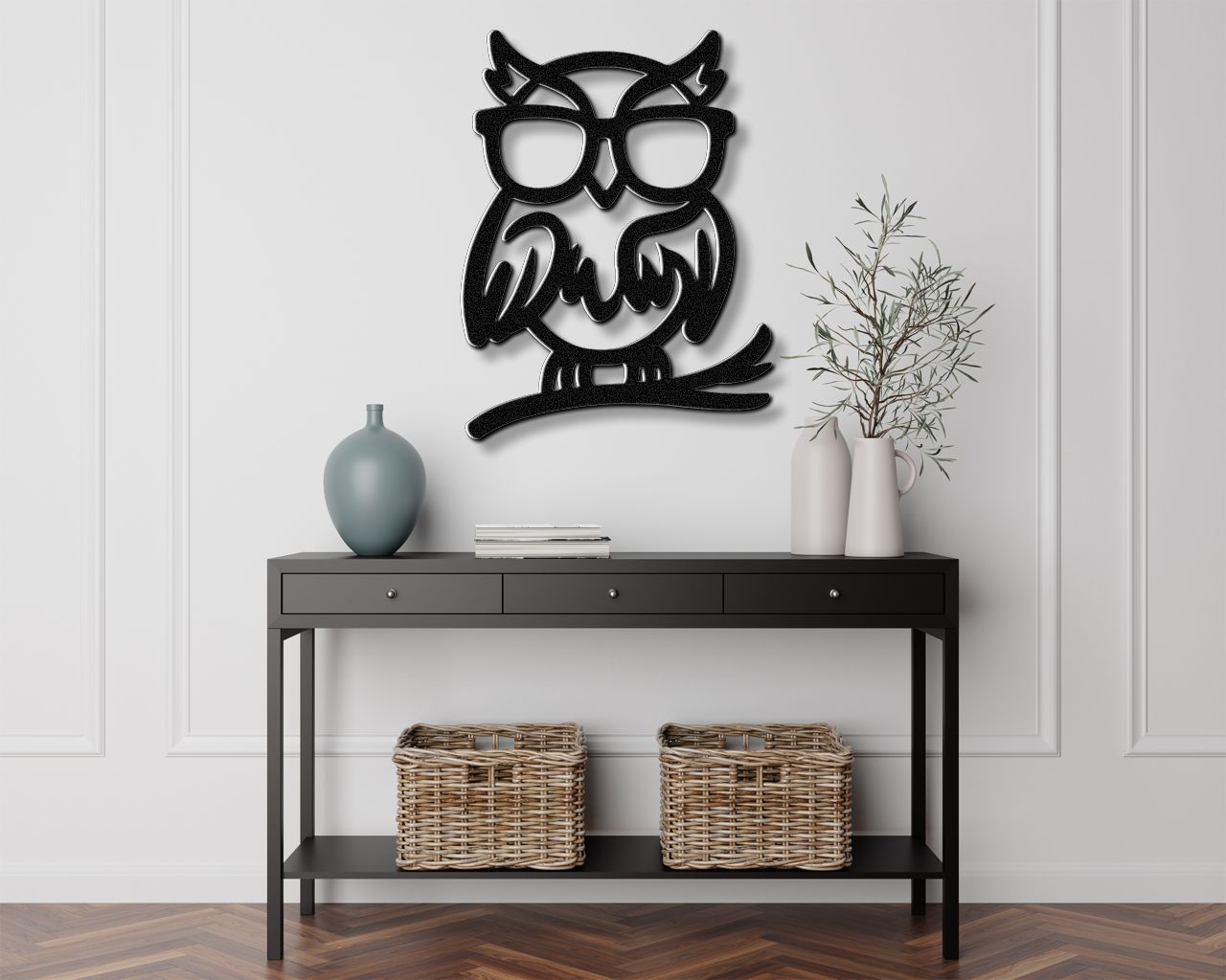 Nerdy Owl Metal Wall Art