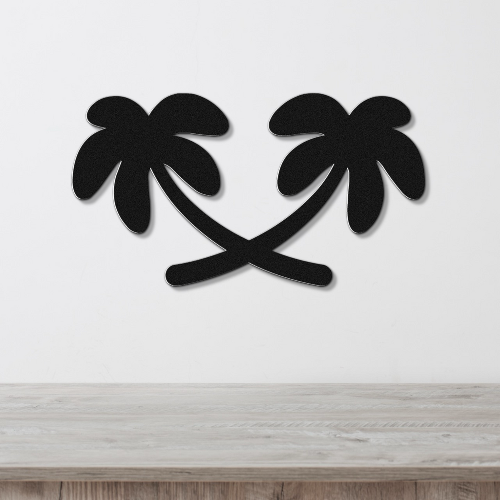 Twin Palm Tree Metal Wall Art