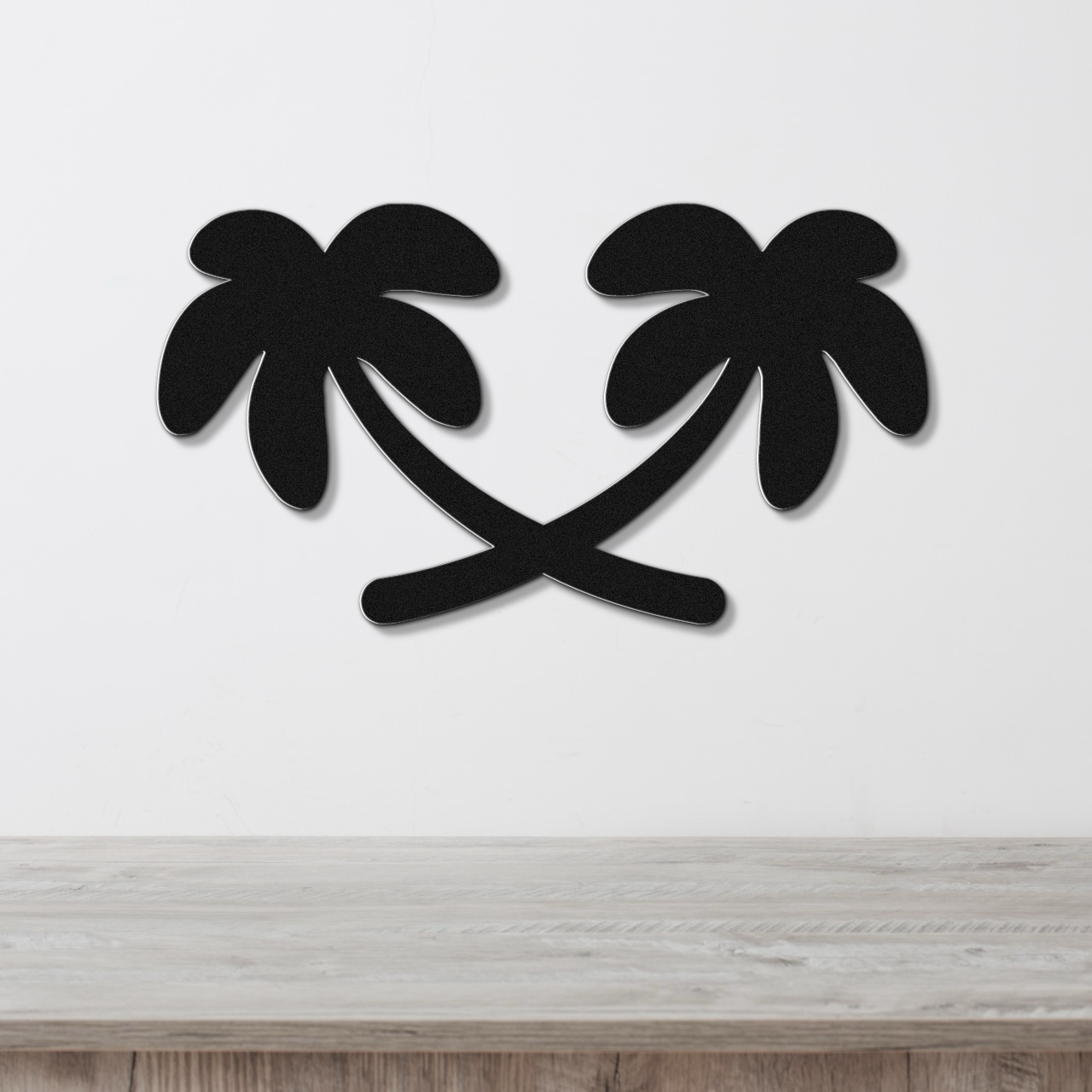 Twin Palm Tree Metal Wall Art
