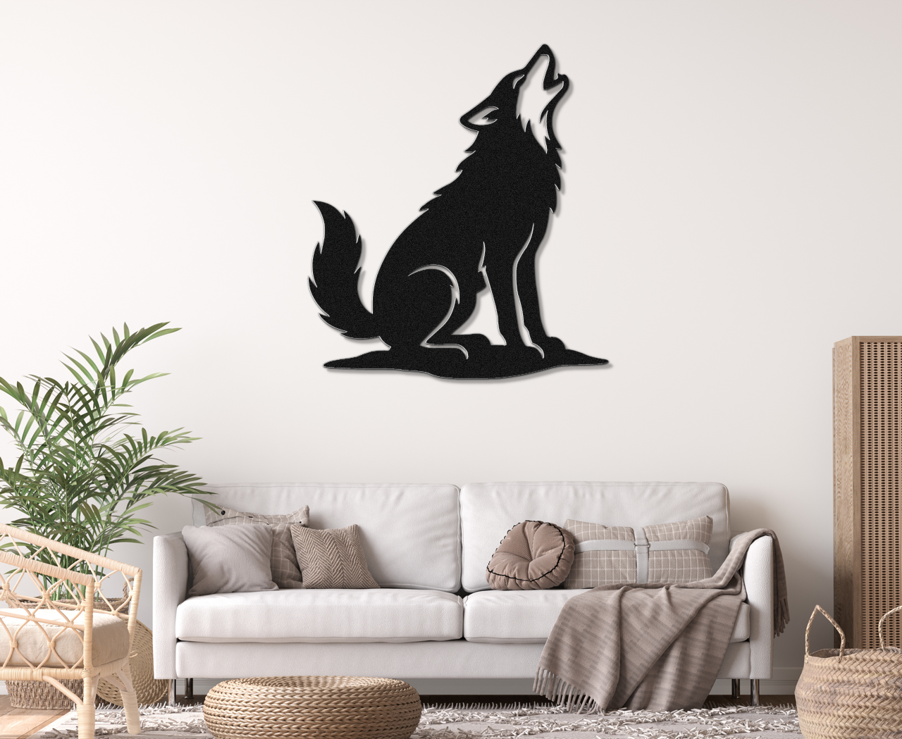 Howling Coyote Metal Wall Art