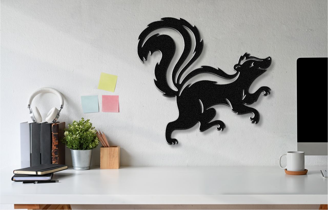 Sneaky Skunk Metal Wall Art