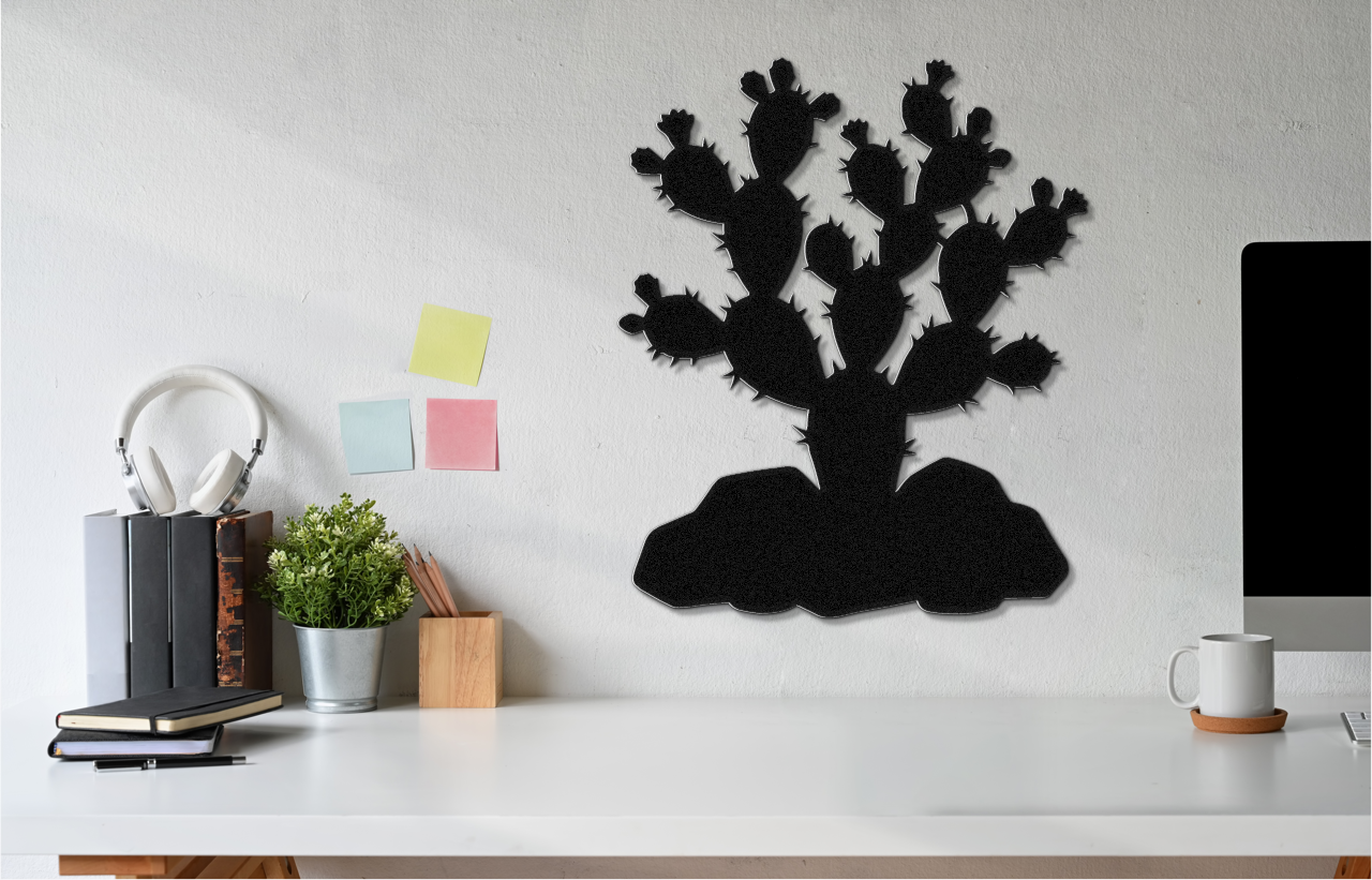 Prickly Pear Cactus Metal Wall Art
