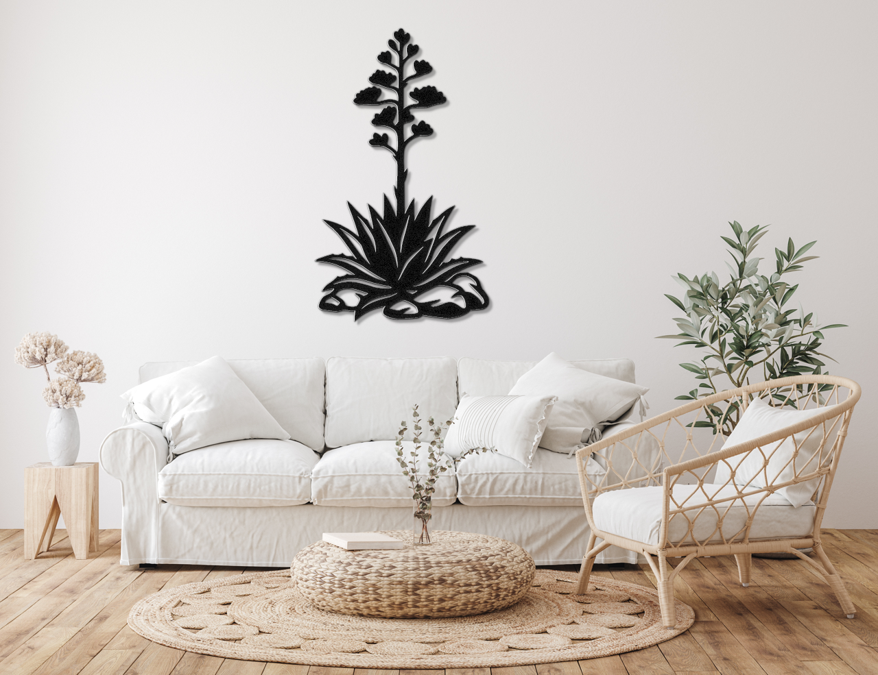 Blooming Agave Metal Wall Art