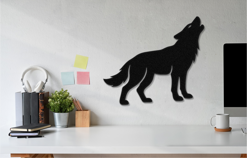 Howling Coyote Metal Wall Art