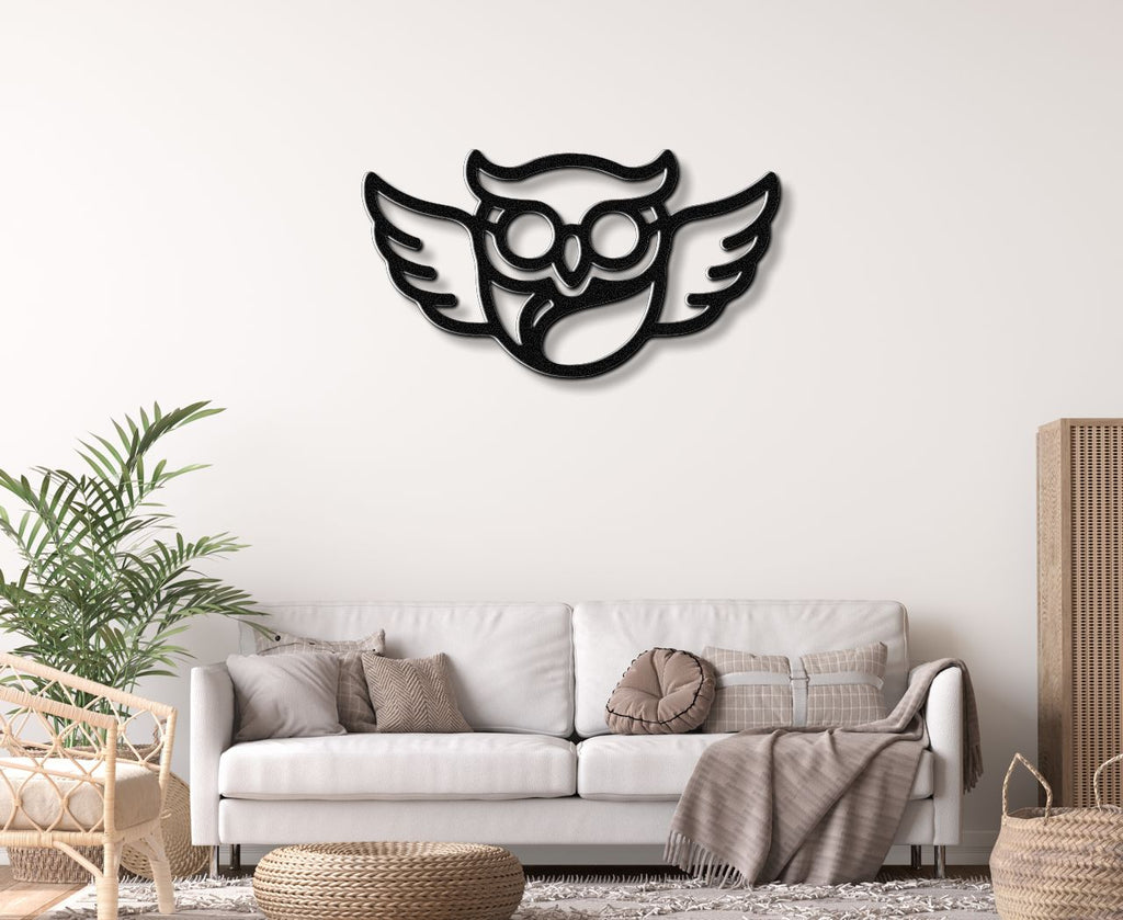 Nerdy Owl Metal Wall Art