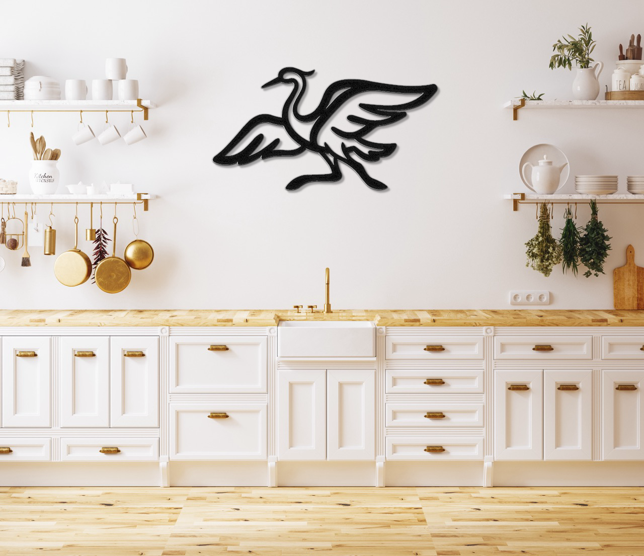 Crane Metal Wall Art